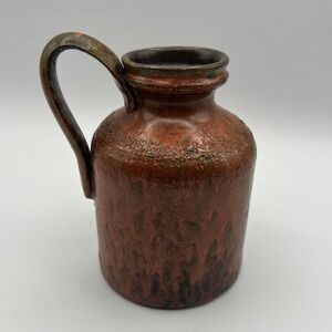 Vintage Mid Century Modern Pottery Jug Fat Lava
